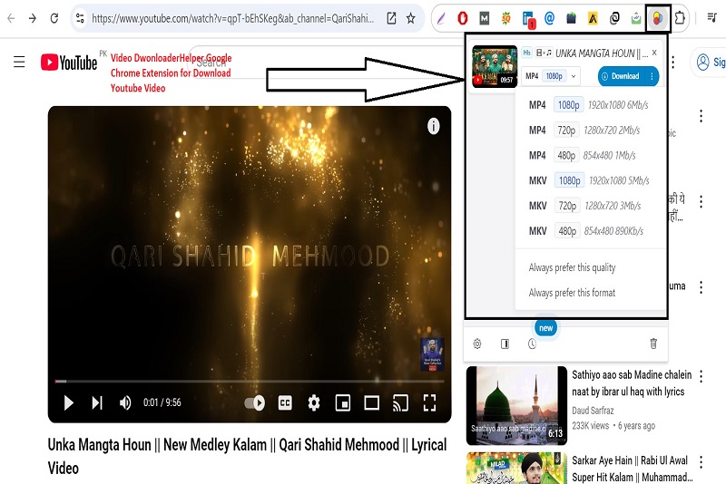 Video DwonloaderHelper Google Chrome Extension for Download Youtube Video